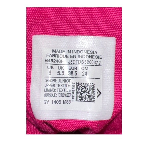 Converse Chuck Taylor All Stars Zip Back Hi Trainers Junior Girls 6Y Women’s 7.5 - Picture 5 of 5